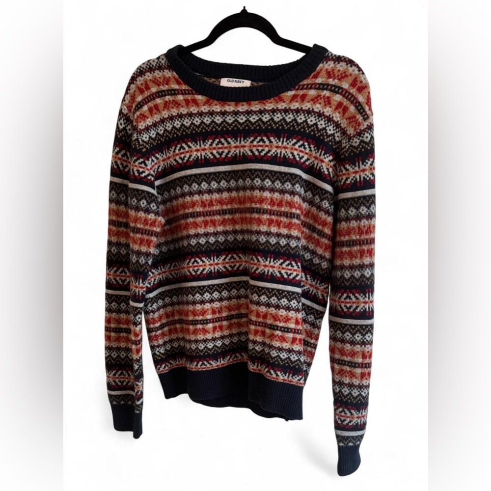 Old Navy Fair Isle Sweater - Red, Blue, Cream